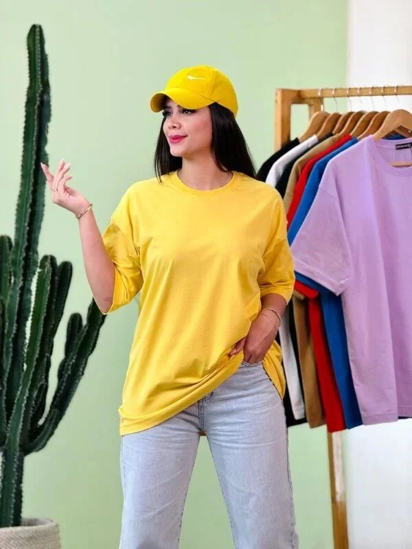 تیشرت بیسیک نخ پنبه رنگی