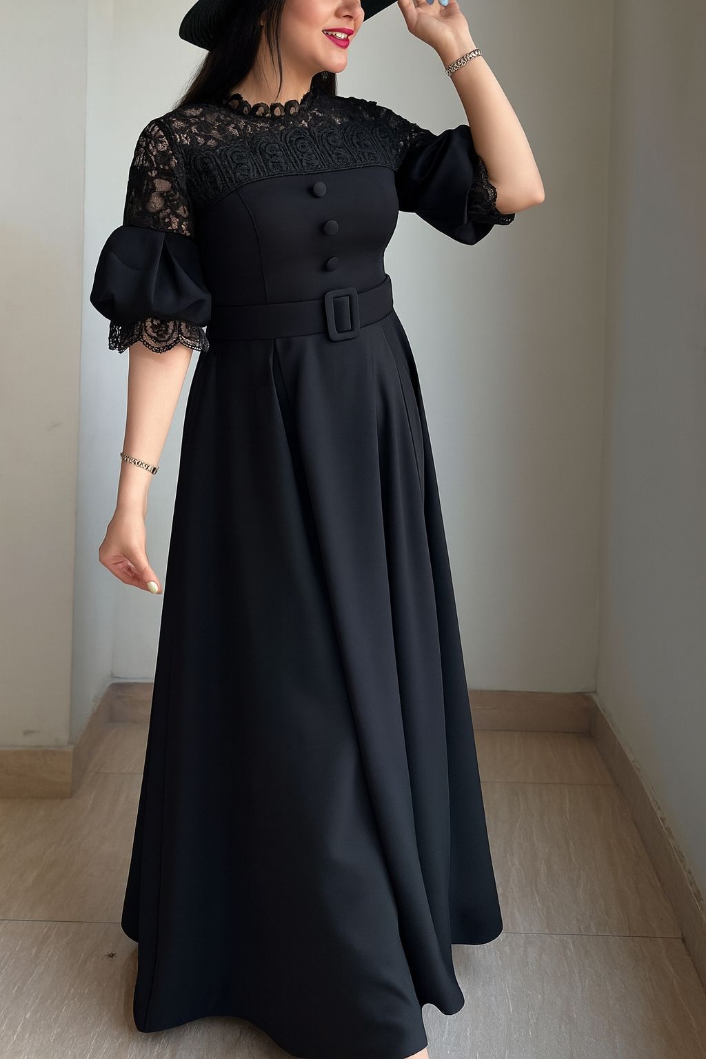 ماکسی یلدا سوپر مازراتی بالاتنه دانتل مخمل